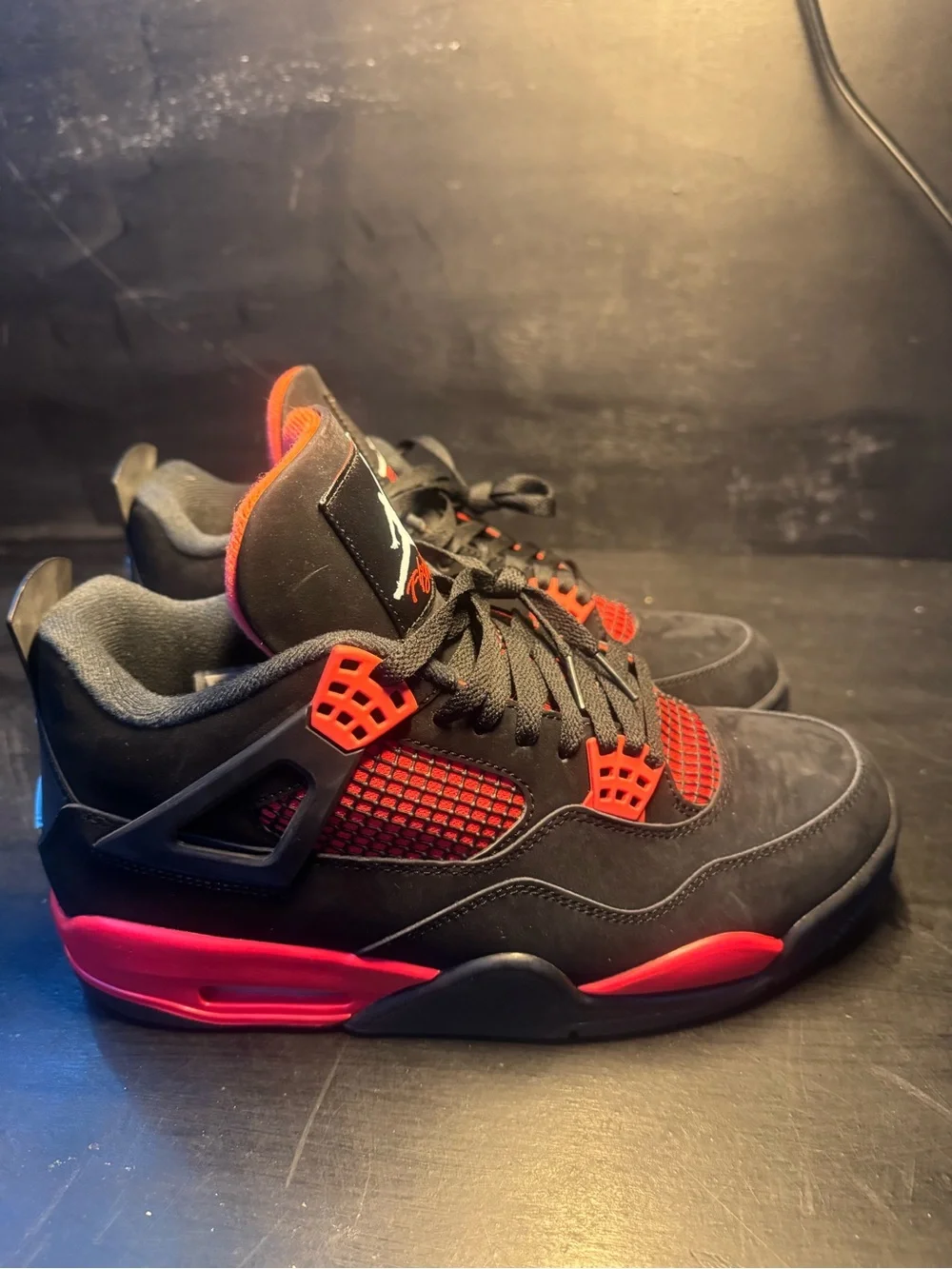 Jordan 4 Red thunder Men’s Black and Red Retro Sneakers